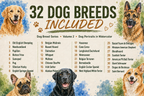 PatternPly® Full Coverage Dog Breed Series Volume 2 Dog Portraits in Watercolor Sampler product photo 2