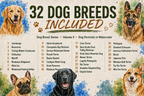 PatternPly® Full Coverage Dog Breed Series Volume 4 Dog Portraits in Watercolor Sampler product photo 2