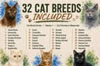 PatternPly® Full Coverage Cat Breed Series Volume 1 Cat Portraits in Watercolor Sampler product photo 2