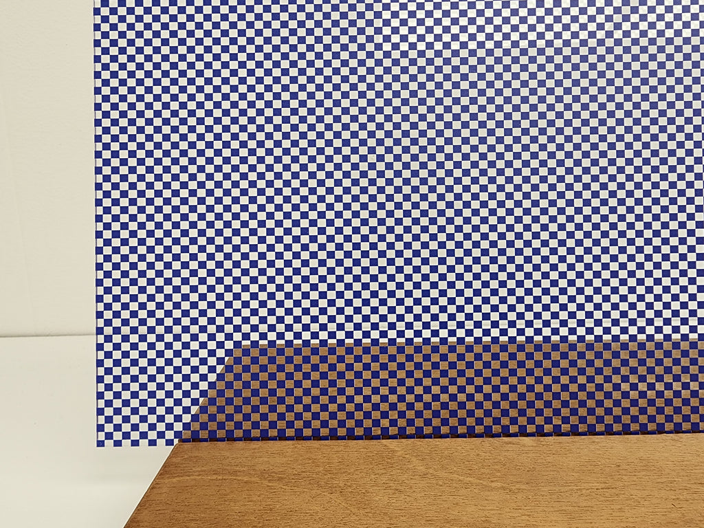 PatternPly® Scattered Micro Checkerboard BLUE sheet showing the pattern