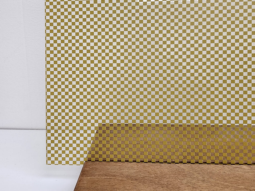 PatternPly® Scattered Micro Checkerboard GOLD sheet showing the pattern