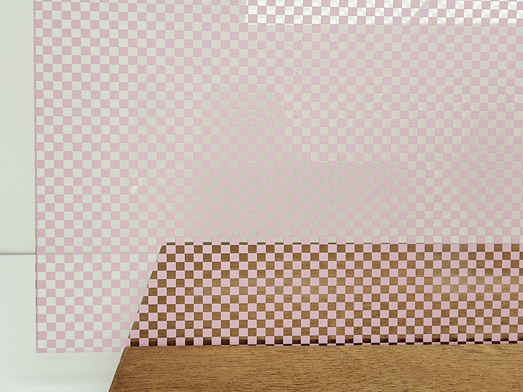 PatternPly® Scattered Micro Checkerboard LIGHT PINK sheet showing the pattern
