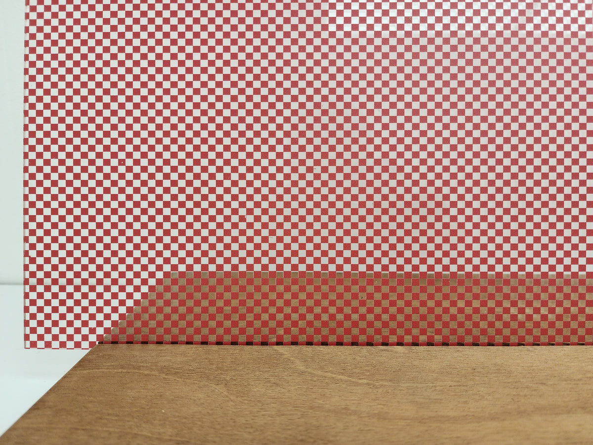 PatternPly® Scattered Micro Checkerboard RED sheet showing the pattern
