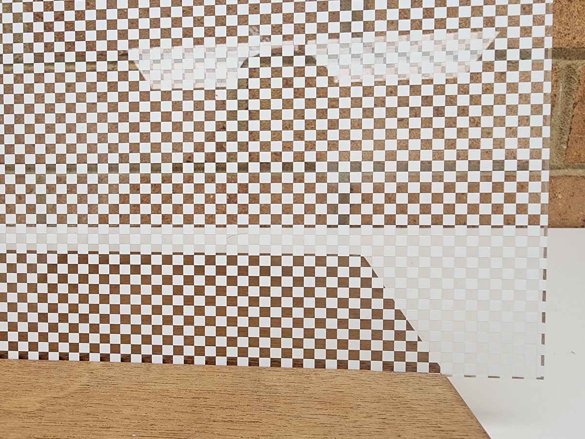 PatternPly® Scattered Micro Checkerboard WHITE sheet showing the pattern