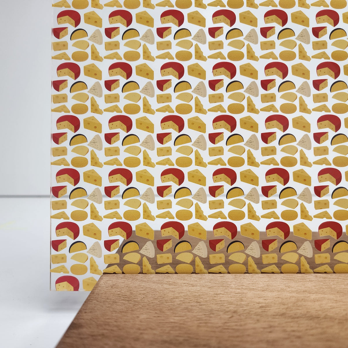 PatternPly® Scattered Assorted Cheese sheet showing the pattern
