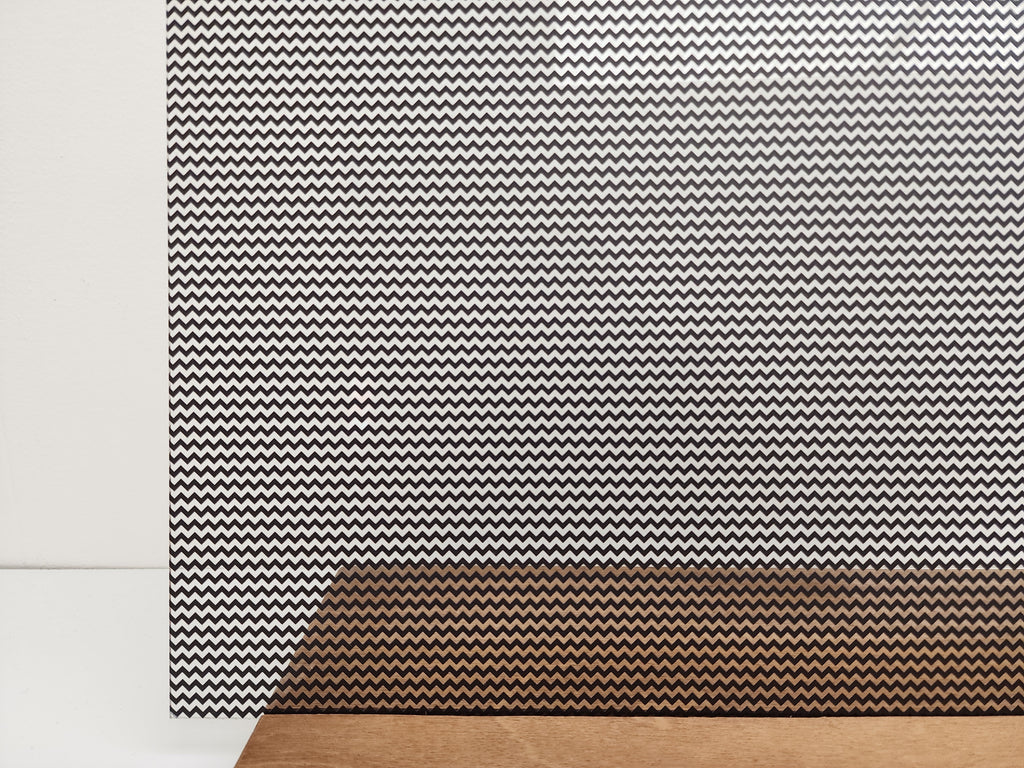 PatternPly® Scattered Micro School Chevron BLACK sheet showing the pattern
