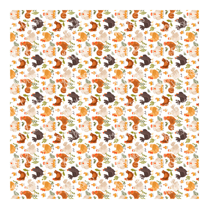 PatternPly® Full Coverage Chickens and Chicks VERTICAL