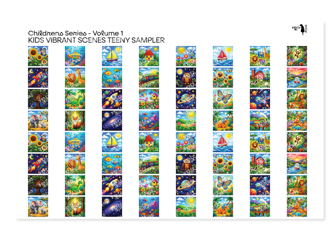PatternPly® Full Coverage Childrens Series Volume 1 Vibrant Kids Scenes Teeny Sampler Teeny Sampler