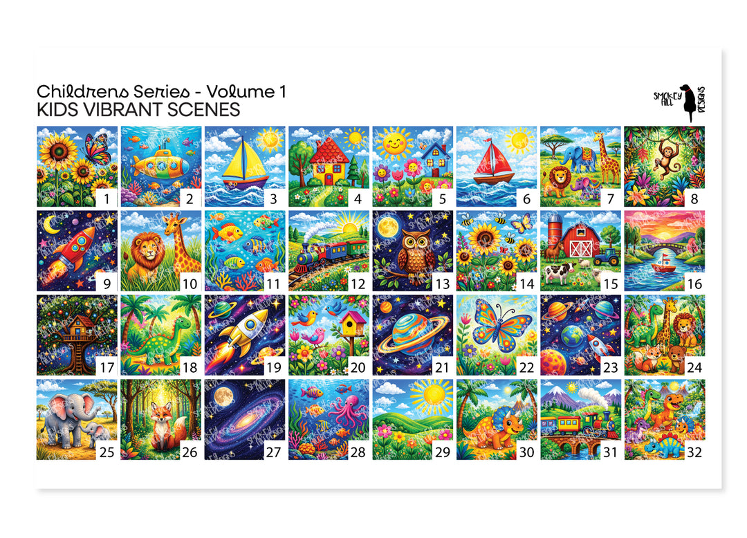 PatternPly® Transparent Childrens Series Volume 1 Vibrant Kids Scenes Sampler
