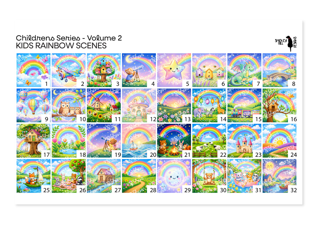 PatternPly® Transparent Childrens Series Volume 2 Kids Rainbow Scenes Sampler