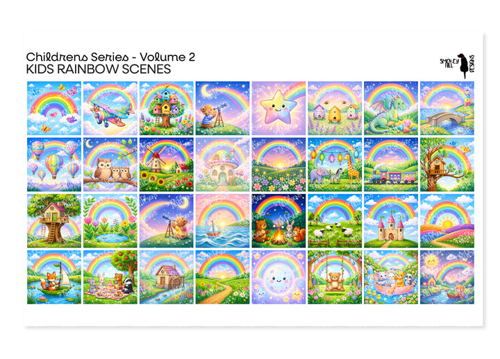 PatternPly® Transparent Childrens Series Volume 2 Kids Rainbow Scenes Sampler