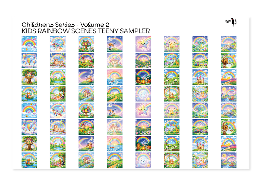 PatternPly® Transparent Childrens Series Volume 2 Kids Rainbow Scenes Teeny Sampler Teeny Sampler