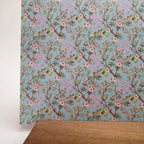 PatternPly® Full Coverage Chinoiserie Floral Branches Blue sheet showing the pattern