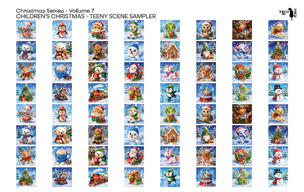 PatternPly® Transparent Christmas Series Volume 7 Children's Christmas Teeny Sampler: sampler sheet of small art scene…