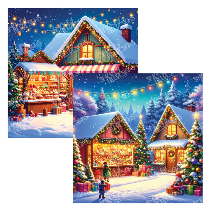 PatternPly® Transparent Christmas Bakery and Toy Shop