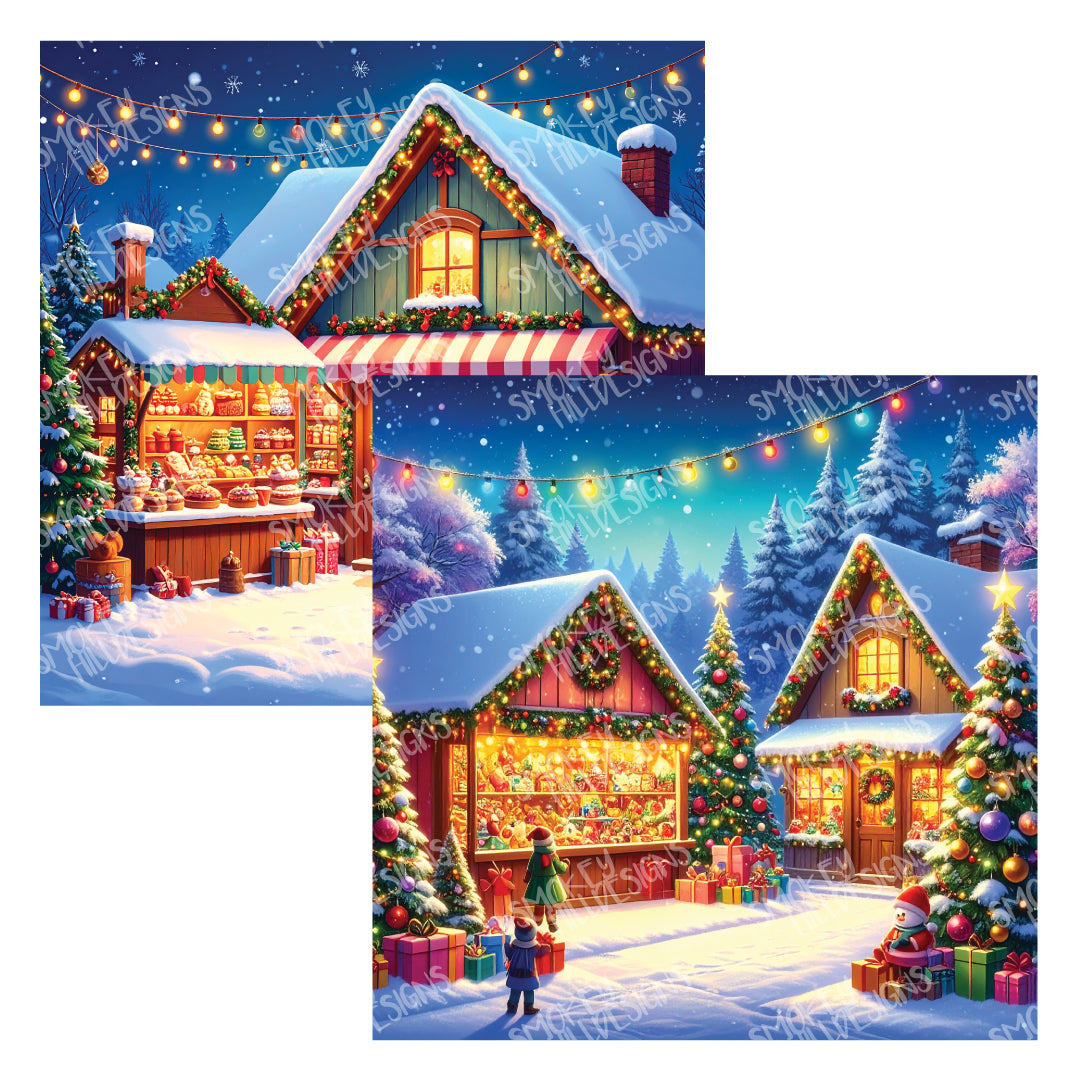 PatternPly® Full Coverage Christmas Bakery and Toy Shop
