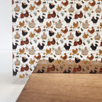 PatternPly® Scattered Christmas Chickens sheet showing the pattern