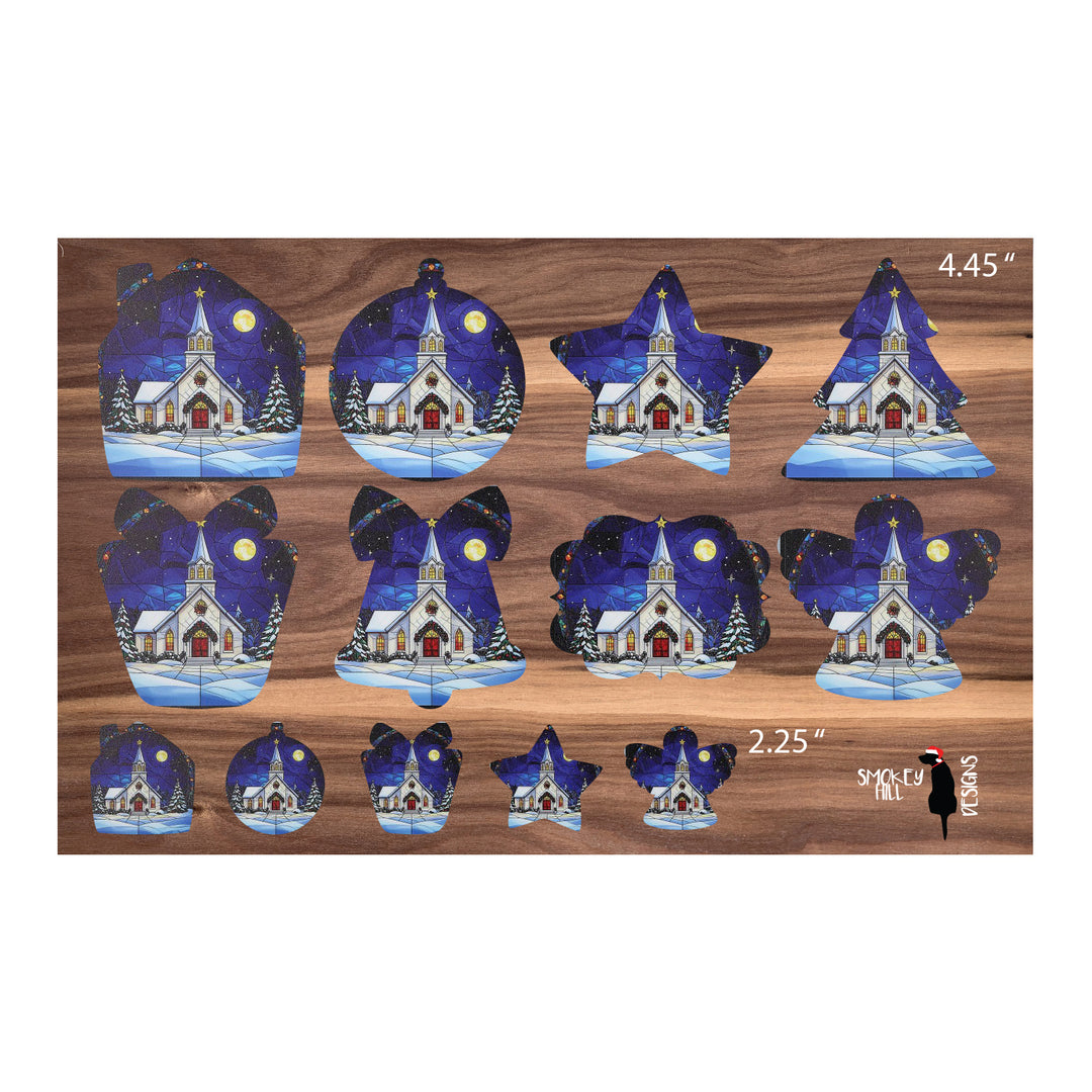 PatternPly® Full Coverage Christmas Church 2 sizes