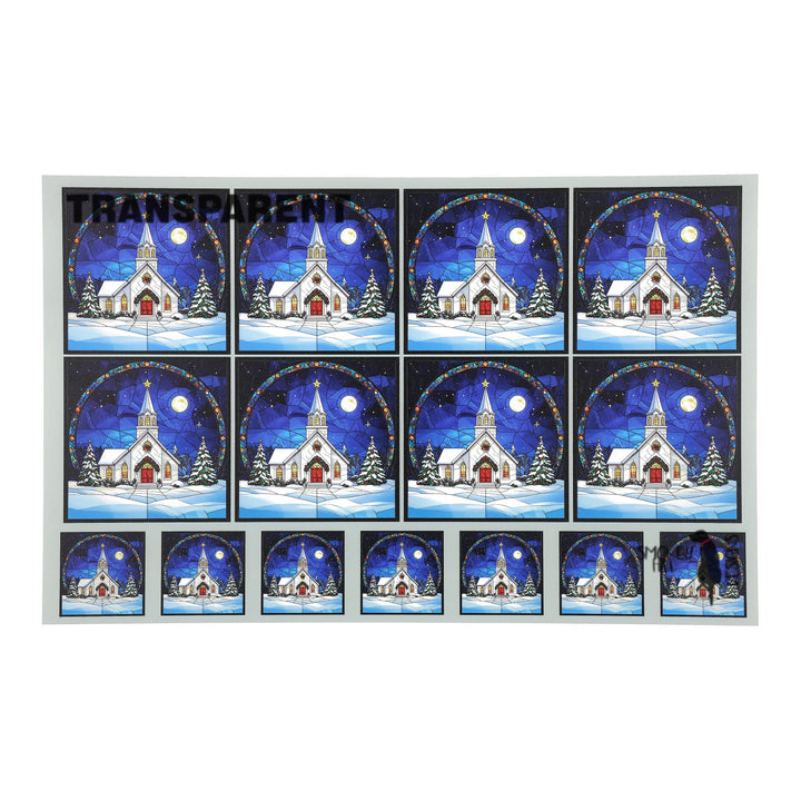 PatternPly® Transparent Christmas Church 2 sizes