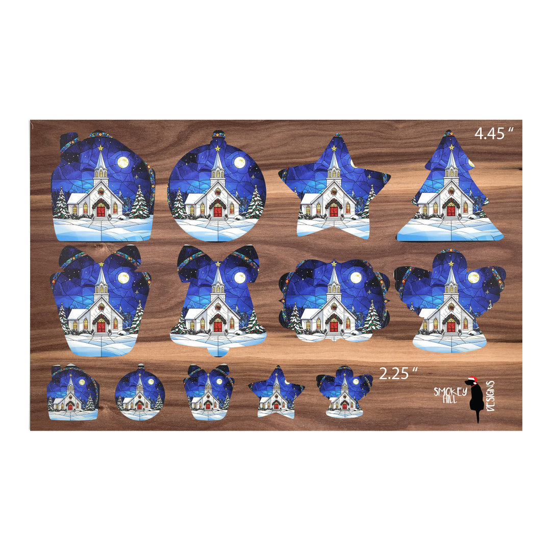 PatternPly® Transparent Christmas Church 2 sizes