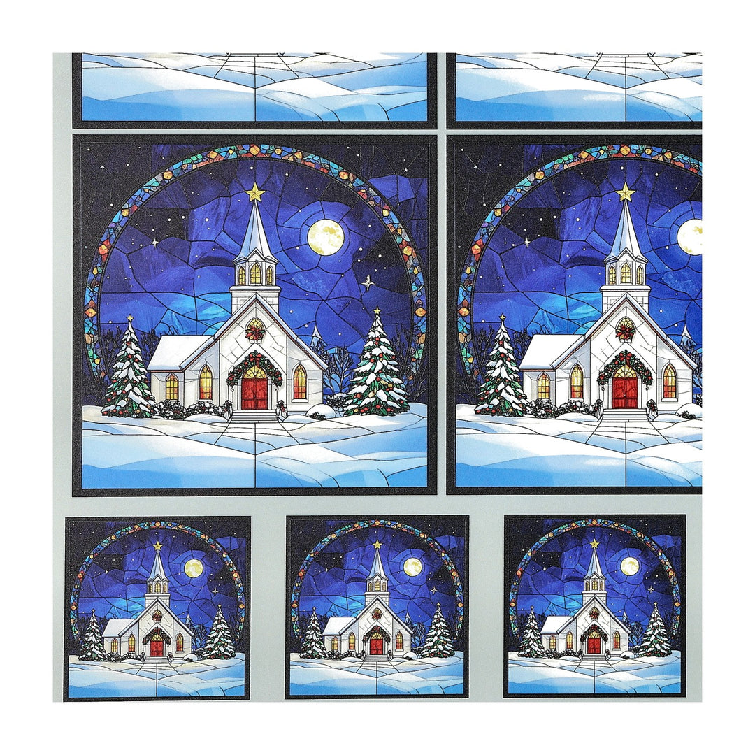 PatternPly® Transparent Christmas Church 2 sizes
