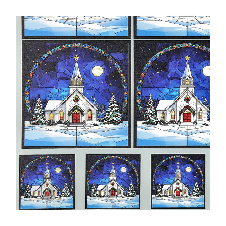 PatternPly® Transparent Christmas Church 2 sizes