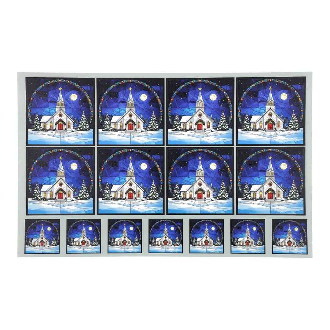 PatternPly® Transparent Christmas Church 2 sizes