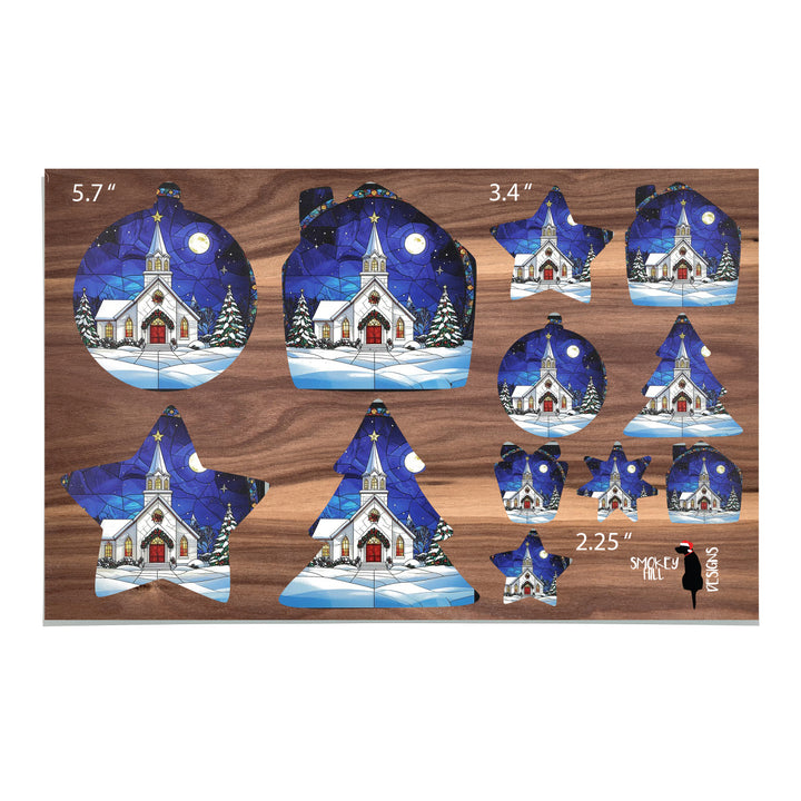 PatternPly® Transparent Christmas Church 3 sizes