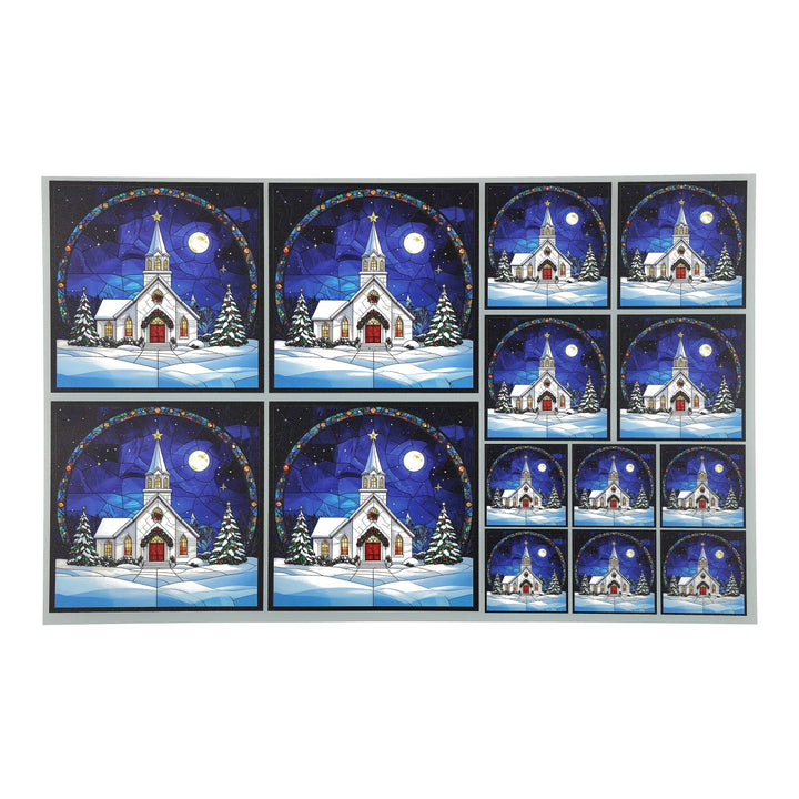 PatternPly® Transparent Christmas Church 3 sizes