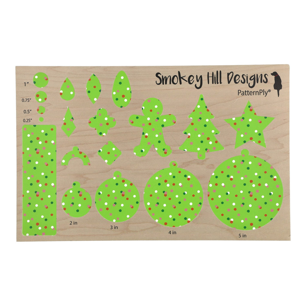 PatternPly® Transparent Christmas Green Confetti Sprinkles product photo 3