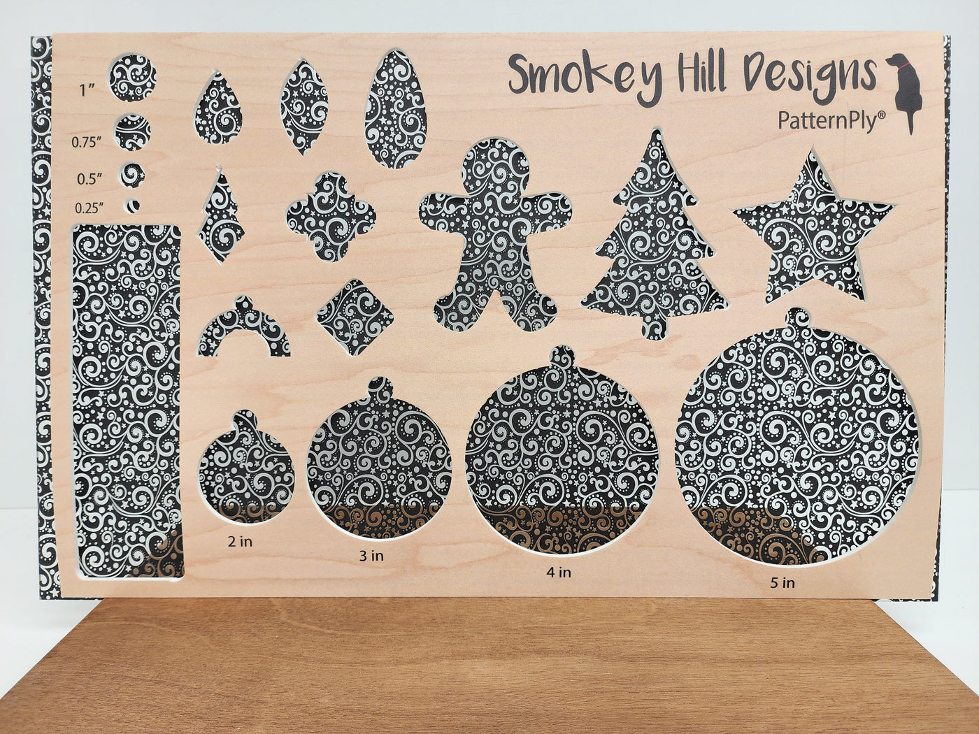 PatternPly® Scattered Christmas Scrolls BLACK