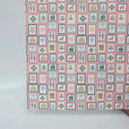 PatternPly® Full Coverage Christmas Stamps on Pink LARGE sheet showing the pattern