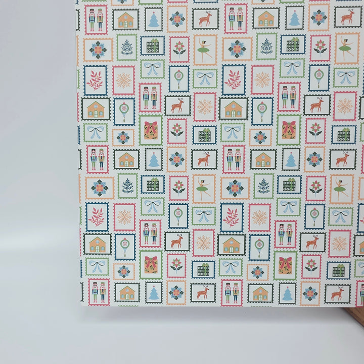 PatternPly® Full Coverage Christmas Stamps on White Large