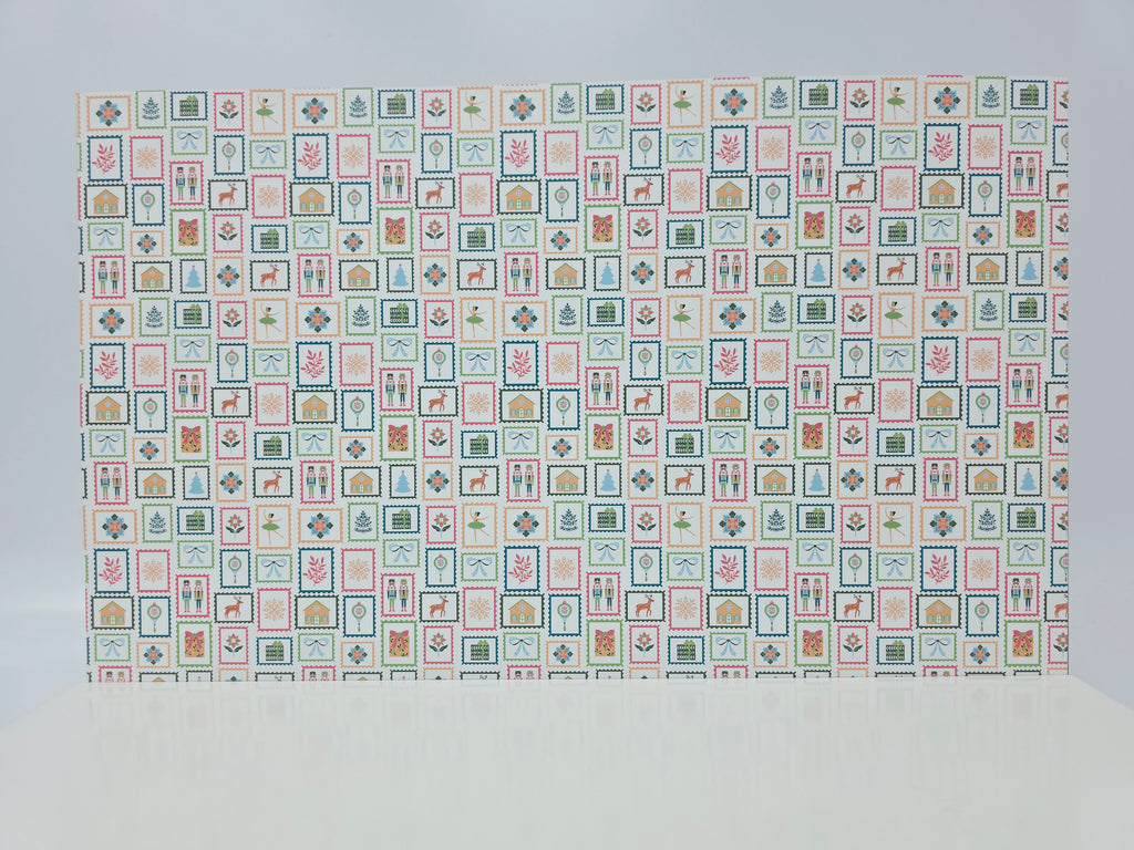 PatternPly® Full Coverage Christmas Stamps on White Large product photo 2