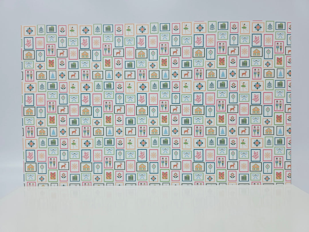 PatternPly® Full Coverage Christmas Stamps on White Large