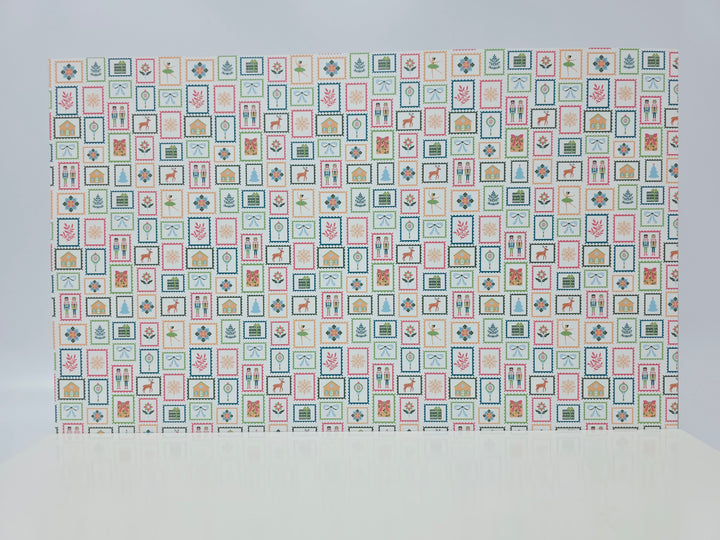 PatternPly® Full Coverage Christmas Stamps on White Large