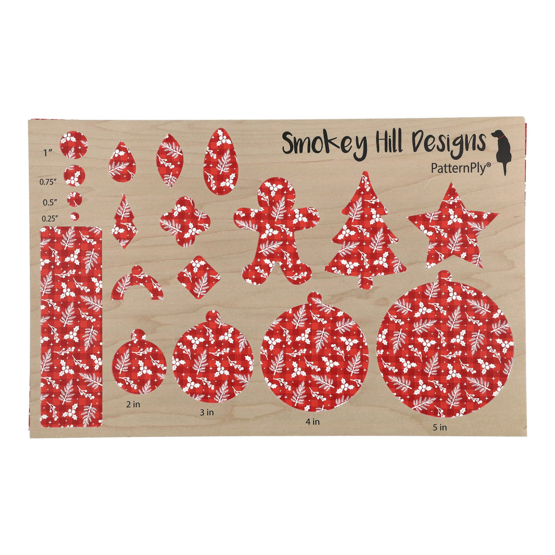 PatternPly® Transparent Christmas Tartan Sprigs