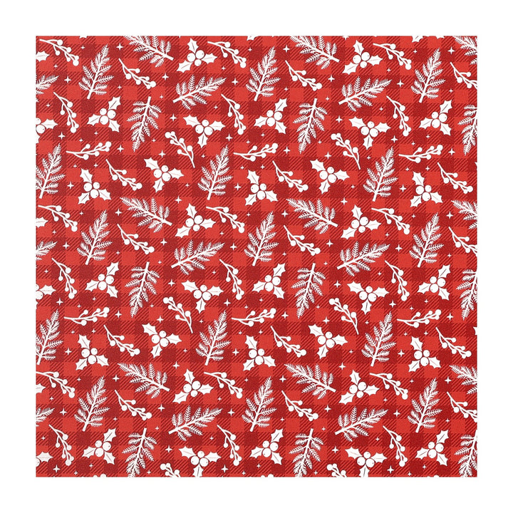 PatternPly® Transparent Christmas Tartan Sprigs