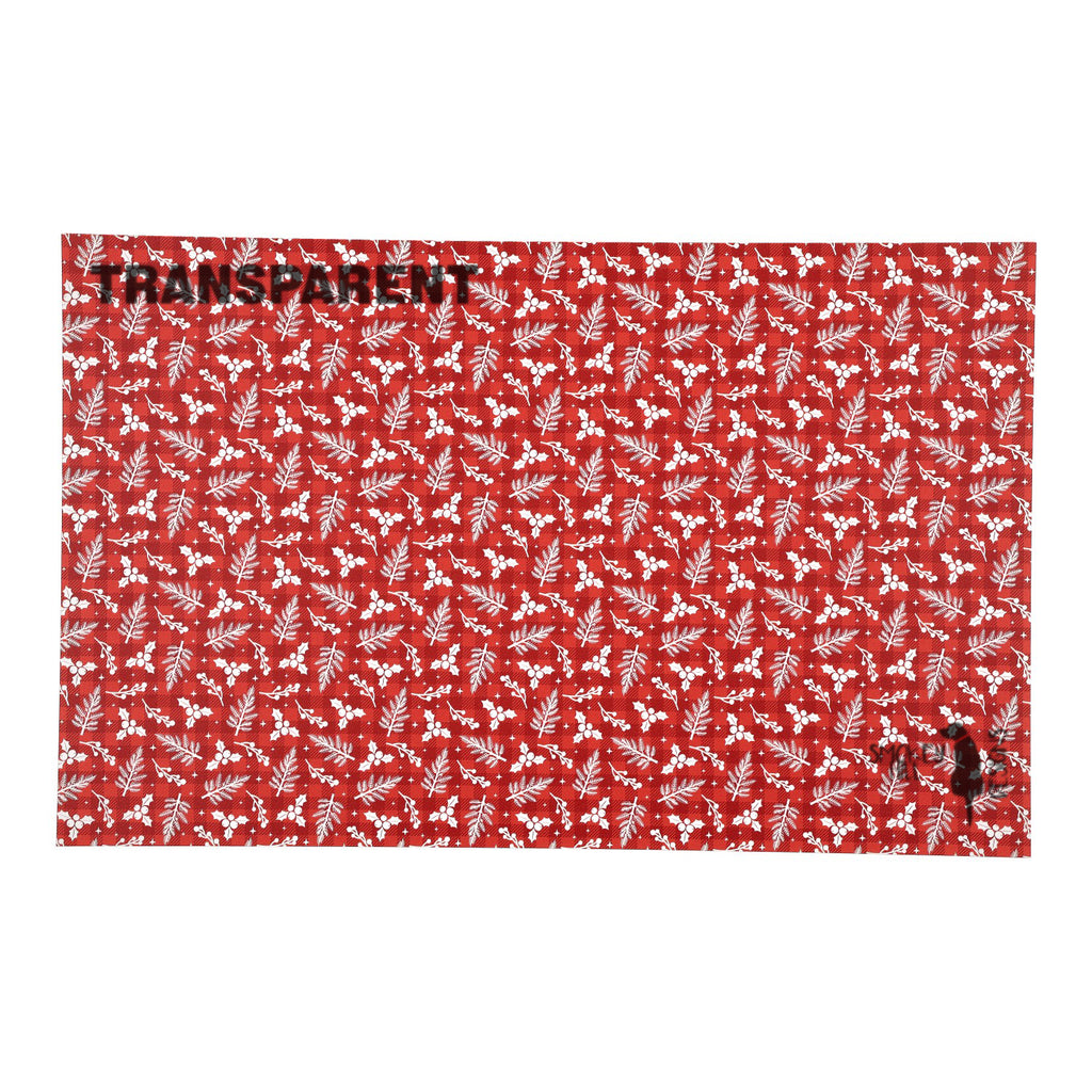 PatternPly® Transparent Christmas Tartan Sprigs sheet showing the pattern