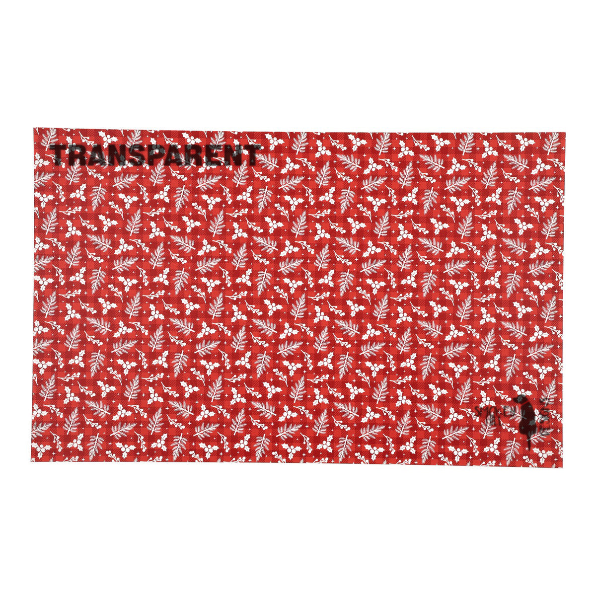 PatternPly® Transparent Christmas Tartan Sprigs sheet showing the pattern