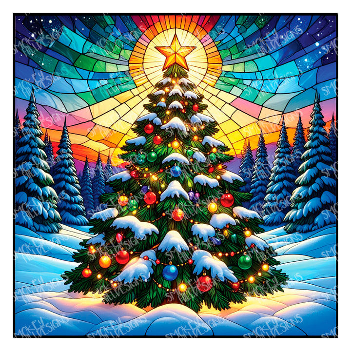 PatternPly® Full Coverage Christmas Tree in the Snow
