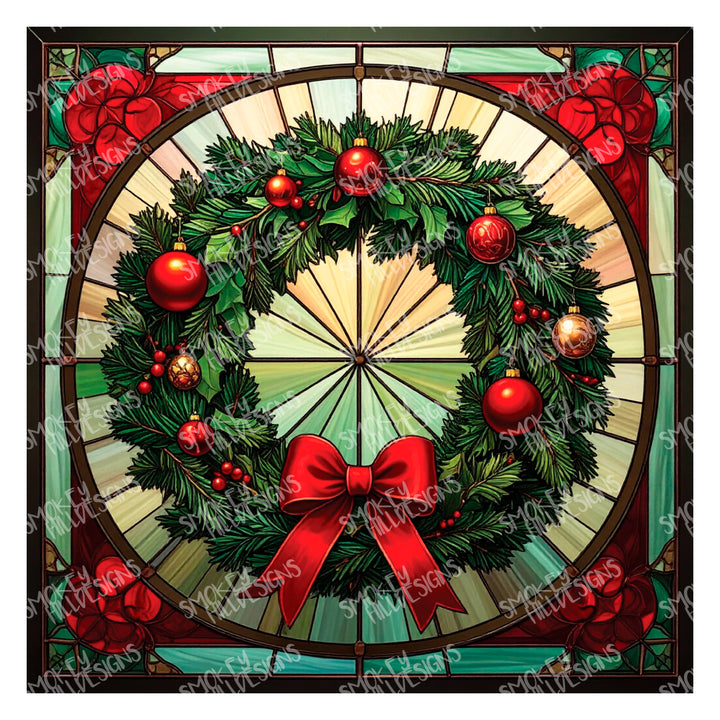 PatternPly® Transparent Christmas Wreaths in Stained Glass