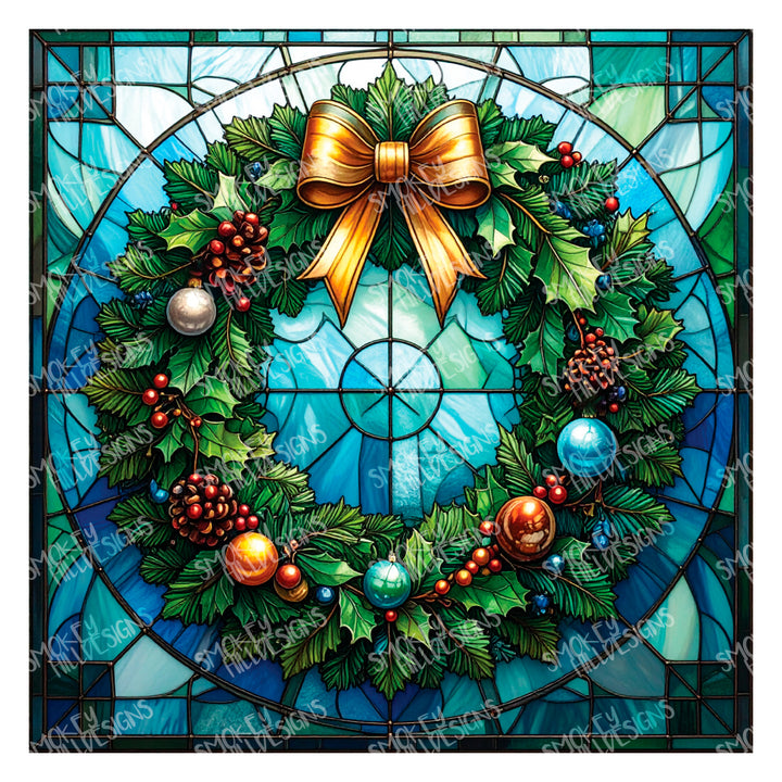 PatternPly® Transparent Christmas Wreaths in Stained Glass