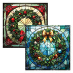 PatternPly® Full Coverage Christmas Wreaths in Stained Glass sheet showing the pattern