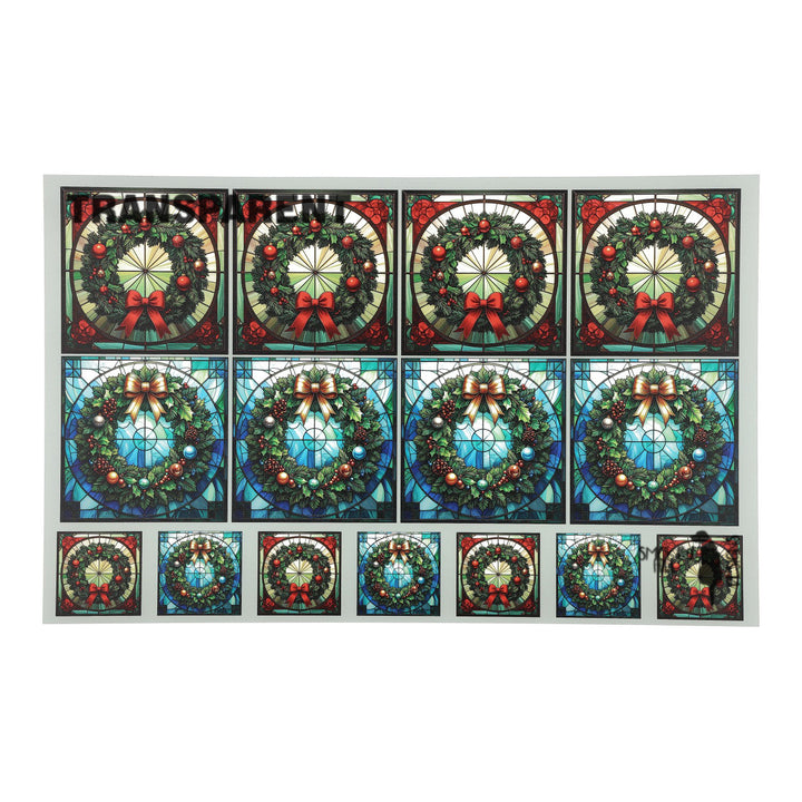PatternPly® Transparent Christmas Wreaths in Stained Glass 2 sizes