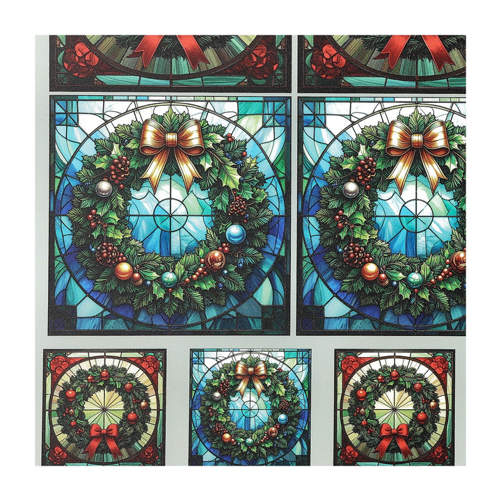 PatternPly® Transparent Christmas Wreaths in Stained Glass 2 sizes
