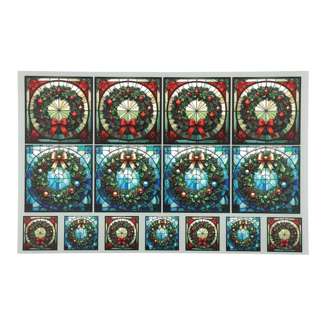 PatternPly® Transparent Christmas Wreaths in Stained Glass 2 sizes