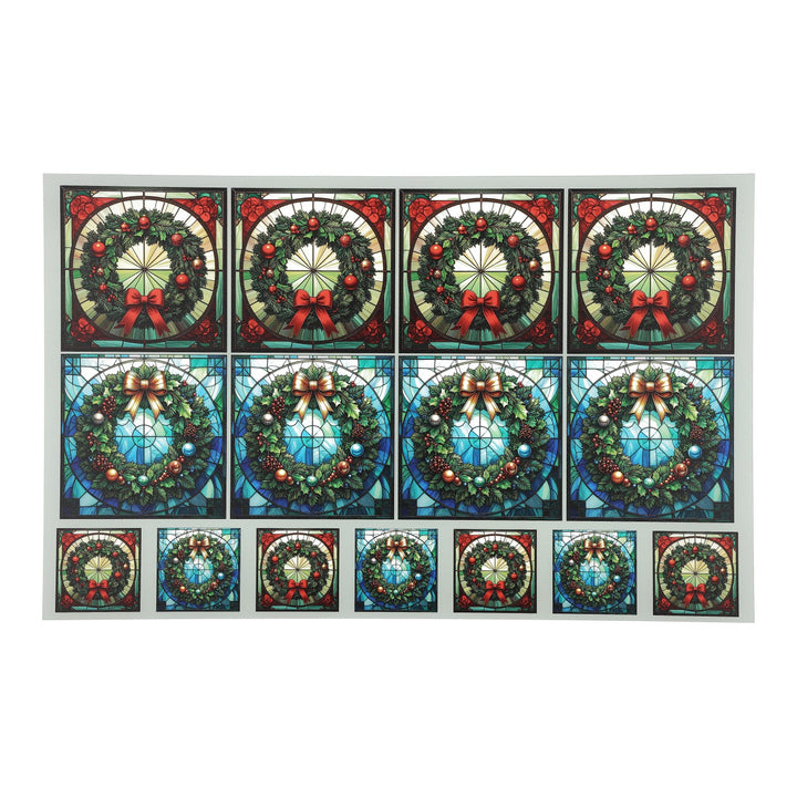 PatternPly® Transparent Christmas Wreaths in Stained Glass 2 sizes