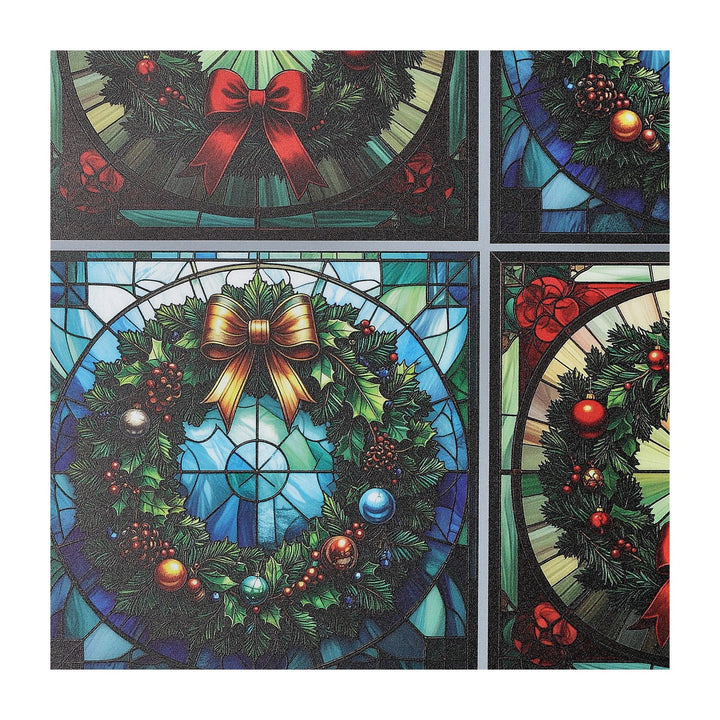 PatternPly® Full Coverage Christmas Wreaths in Stained Glass 3 sizes