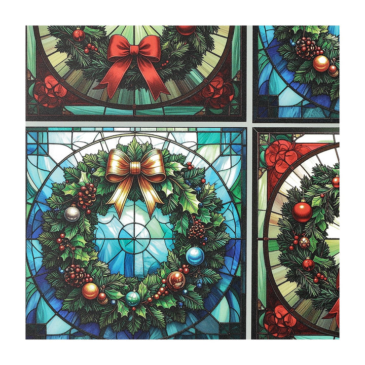 PatternPly® Transparent Christmas Wreaths in Stained Glass 3 sizes